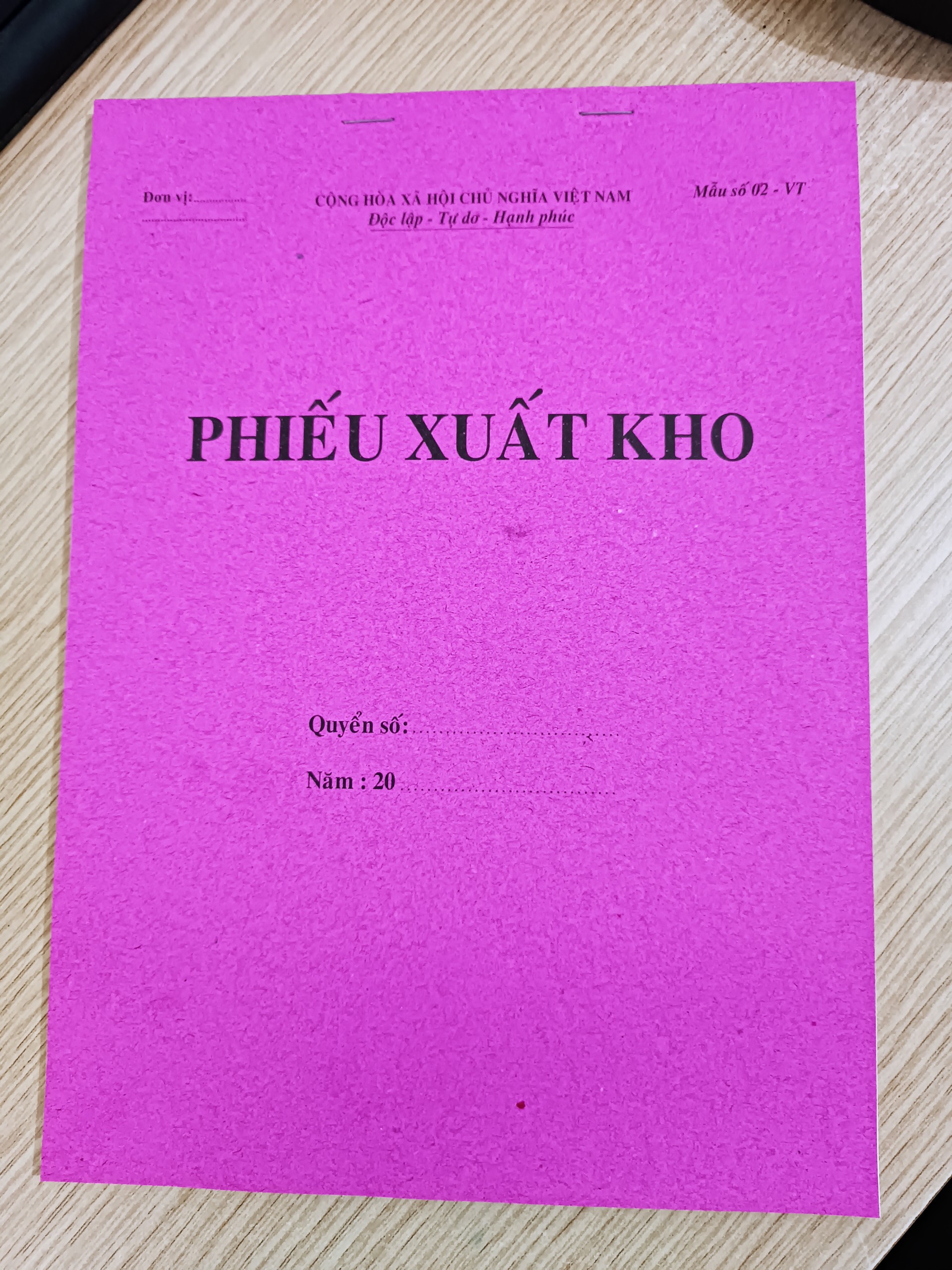 Phiếu Xuất Kho 1 Liên A4